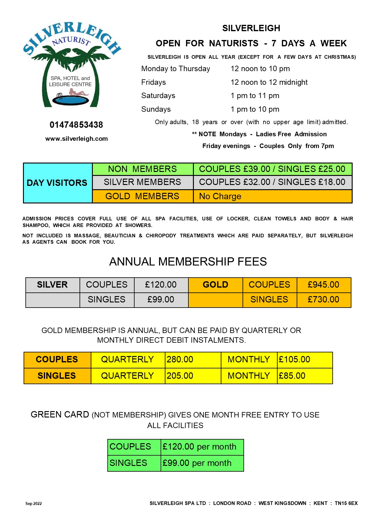 Membership pricing 2020